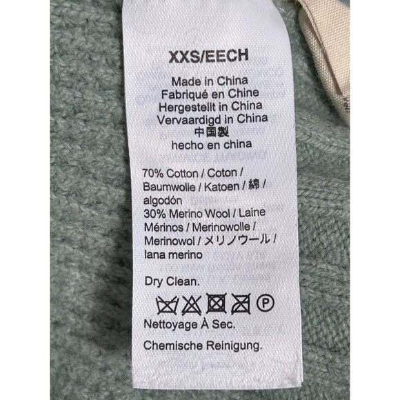 Madewell Colorblock Eastbrook Turtleneck Cross-Back Sweater in Green - Sz XXS - Picture 9 of 9